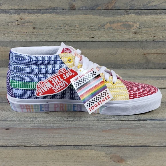 Vans SK8-MID Pride Multi/True White Shoes Sneakers - Picture 8 of 10